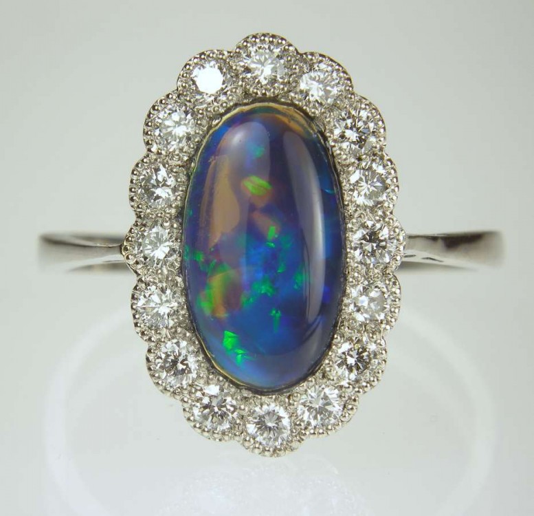 Black Opal Solitaire Engagement ring in Yellow Gold | Exquisite Jewelry for  Every Occasion | FWCJ