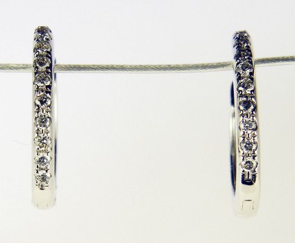 Dainty diamond earhoops - Dainty diamond hoop earrings in 18ct white gold