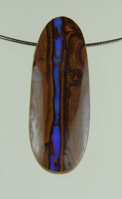 Boulder opal pendant - 33.94ct boulder opal bead 3.1 x 1.2cm