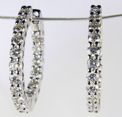 Diamond hoop earrings - 1.50ct total diamond weight hoop earrings. Diamonds are G colour VS clarity and set in 18ct white gold.